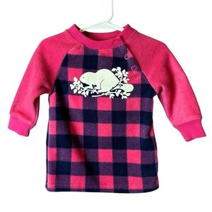 Roots Baby Fleece Dress Pink Purple - 3-6 Months